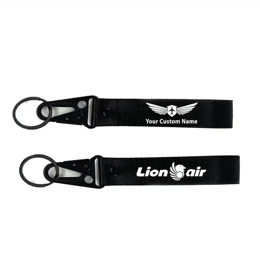Lion Air aviation hawk-shaped key chain, durable metal alloy.