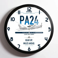 Thumbnail for Piper PA-24-250 Comanche 250 design on white framed wall clock