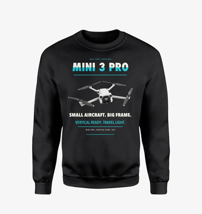 DJI Mini 3 Pro design on black sweatshirt