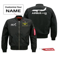 Thumbnail for The Airbus A320neo Pilot Jackets (Customizable) aviation design printed on comfortable shell with classic fit designed jacket.