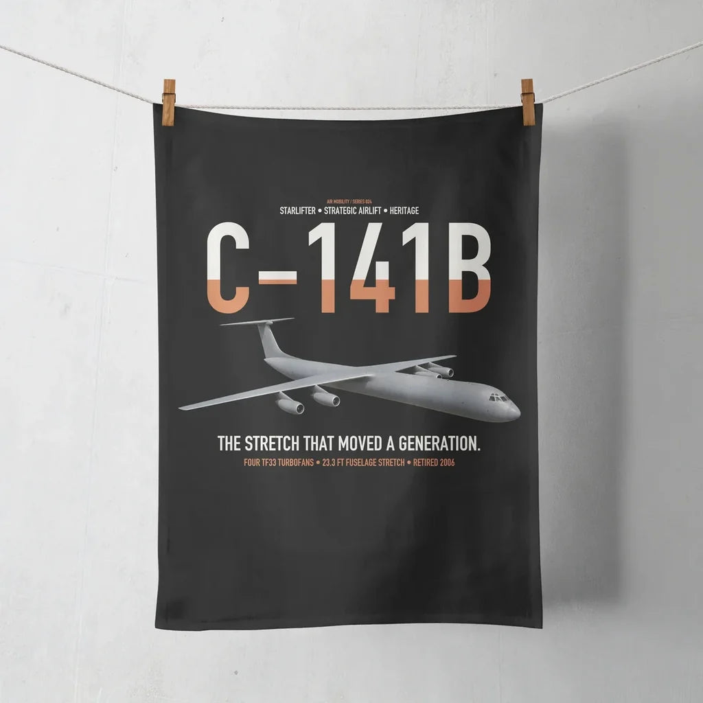C-141B Starlifter design on black towel