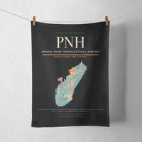 Thumbnail for Phnom Penh International Airport (PNH) design on black towel