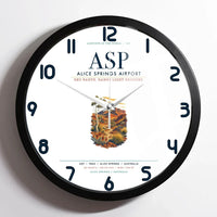 Thumbnail for Alice Springs Airport (ASP) design on white framed wall clock