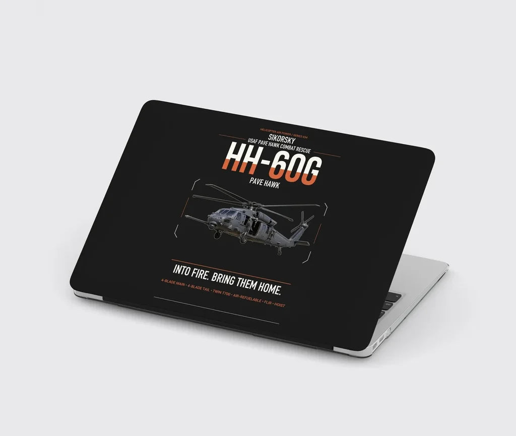 Sikorsky HH-60G Pave Hawk design on black MacBook case