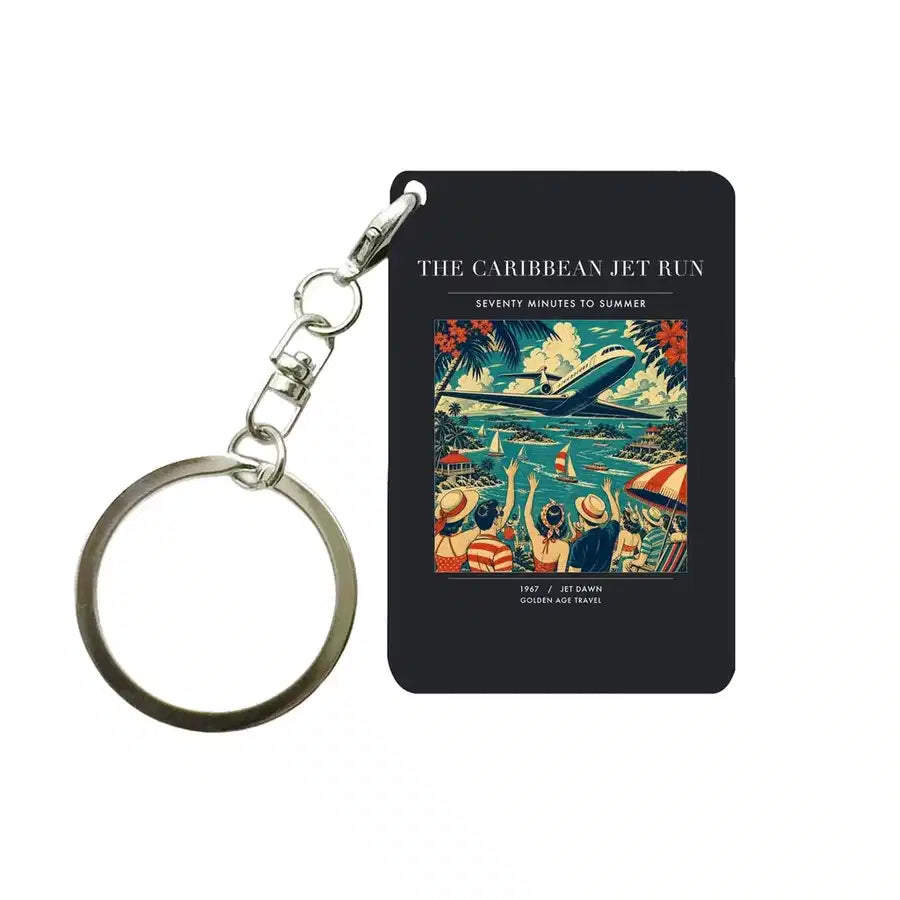 VINTAGE G4122 - The Caribbean Jet Run - Designed Key Chain design on black
