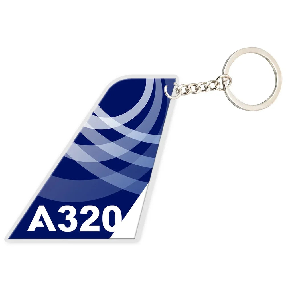 Tail Airbus A320 aviation aircraft-tail key chain, acrylic body, metal ring.