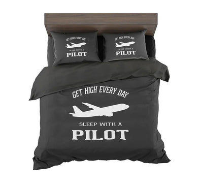 Get High Every Day Sleep With A aviation design on soft cotton blend bedding set.