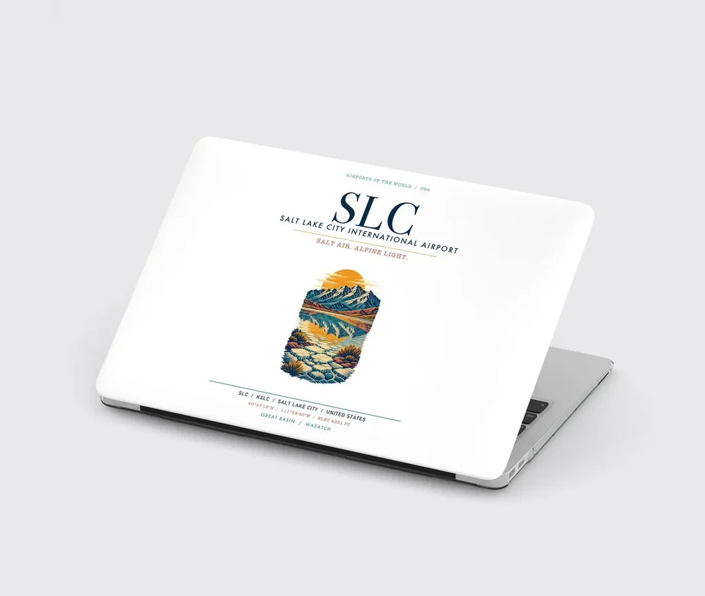 Salt Lake City International Airport (SLC) design on white MacBook case