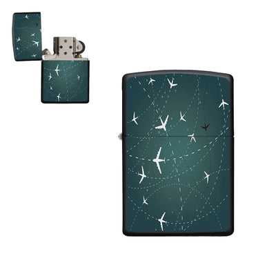 Travelling with Aircraft (Green) aviation metal lighter in premium metal alloy.