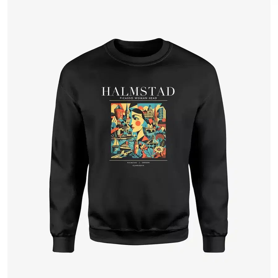 HALMSTAD - Poster - Sweatshirt - Black