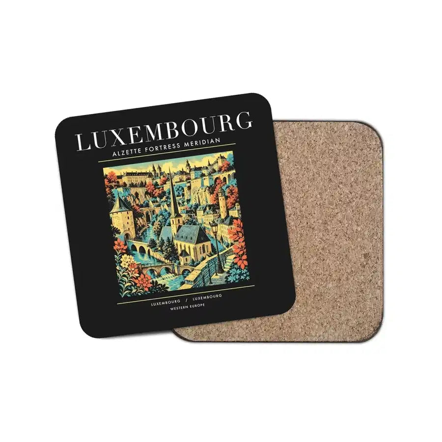 LUXEMBOURG - Poster - Coaster - Black