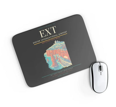 Exeter International Airport (EXT) design on black rectangle mouse pad