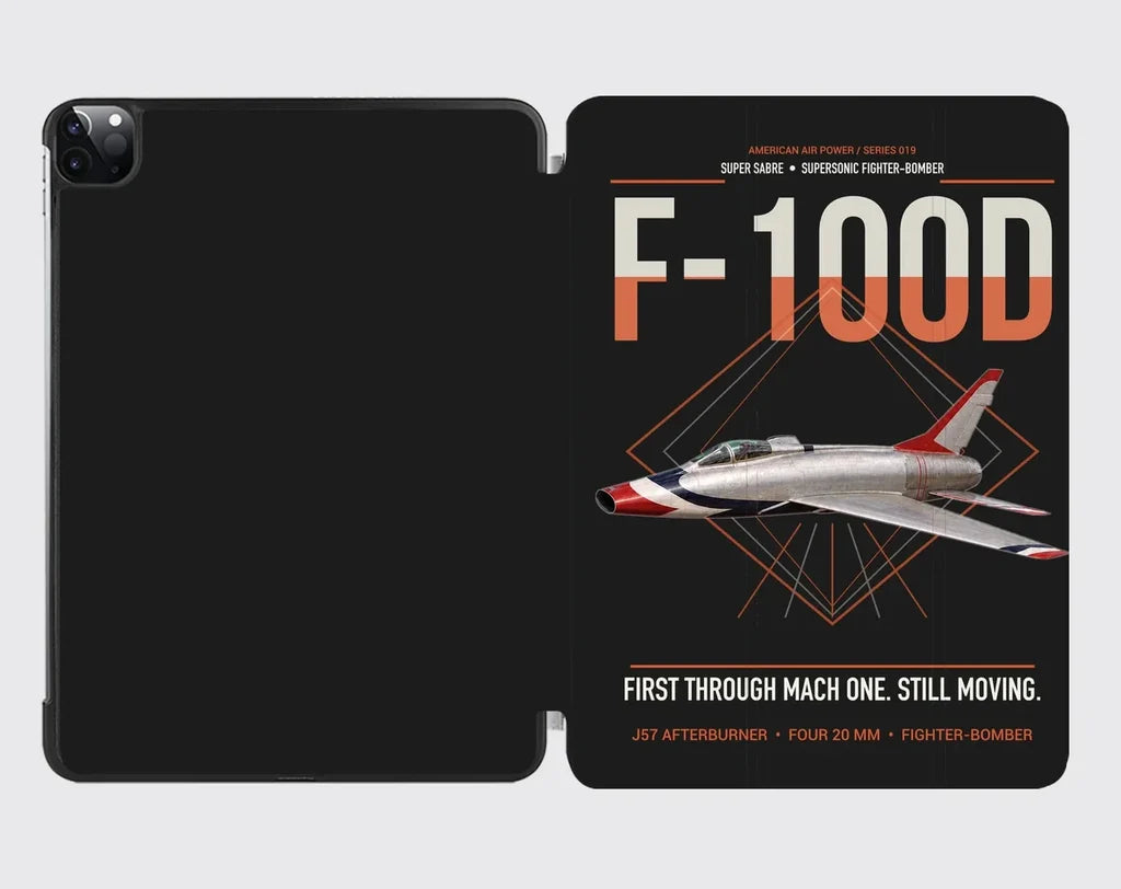 F-100D Super Sabre design on black ipad tablet case