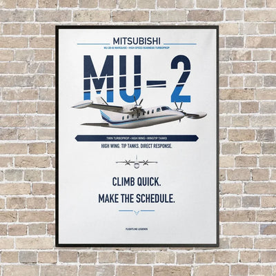 Mitsubishi MU-2B-60 Marquise vertical canvas print - framed - white background
