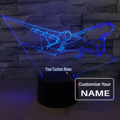 Departing Airbus A330 aviation design on premium acrylic with LED 3D night lamp.