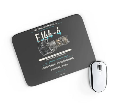 FJ44-4 design on black rectangle mouse pad