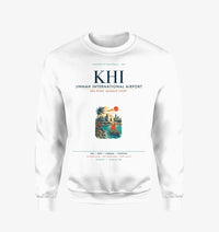 Thumbnail for Jinnah International Airport Karachi (KHI) design on white sweatshirt