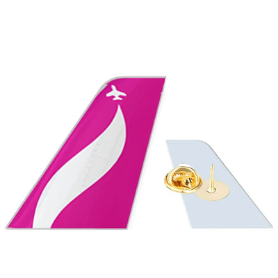 Swoop Airlines aviation design tail-shape badge pin in polished alloy.