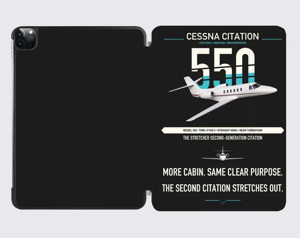 Cessna Citation 550 - Citation II design on black ipad tablet case