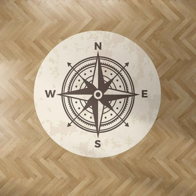 Vintage Compass Carpet & Floor Mats (Round) aviation print round carpet floor mat, durable carpet pile with non-slip backing.