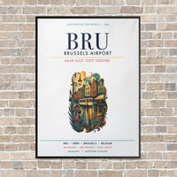Thumbnail for Brussels Airport BRU vertical canvas print - framed - white background