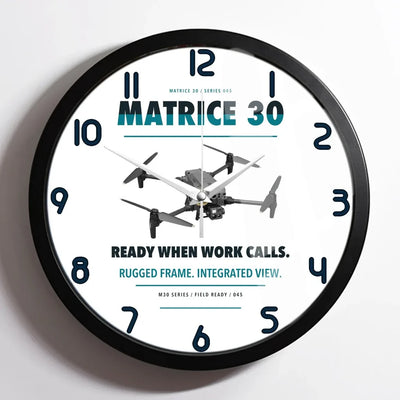 DJI Matrice 30 design on white framed wall clock