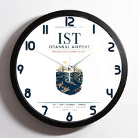 Thumbnail for Istanbul Airport (IST) design on white framed wall clock