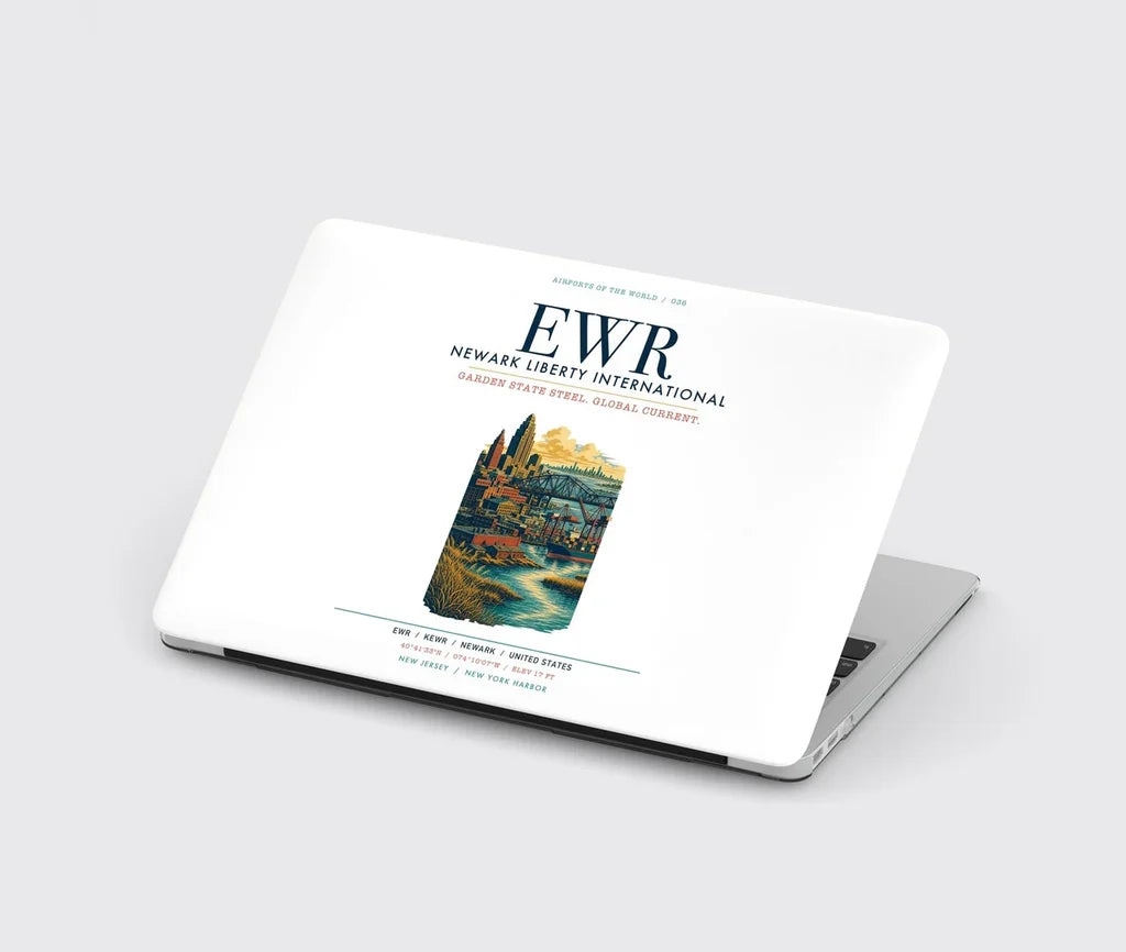 Newark Liberty International Airport (EWR) design on white MacBook case