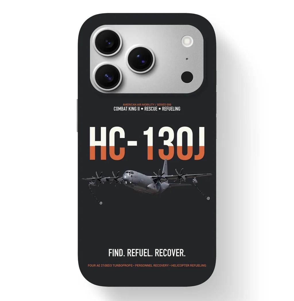 HC-130J COMBAT KING II design on black magsafe iphone case, for iPhone 17 Pro
