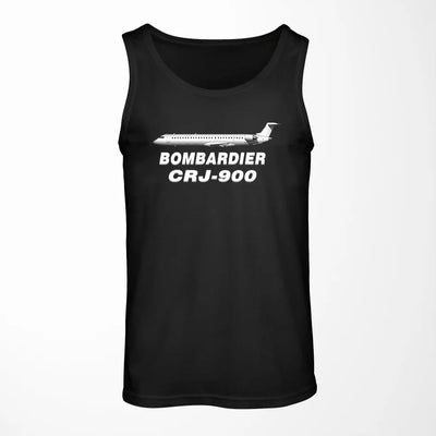 Bombardier CRJ-900 aviation design on breathable cotton tank top.