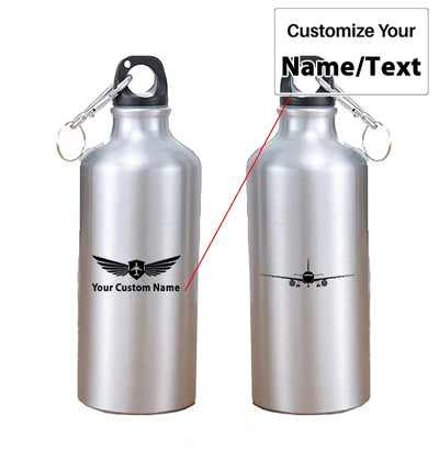 Airbus A320 Silhouette aviation design on thermos, vacuum-insulated.