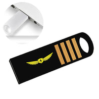 Thumbnail for Badge & Golden Epaulettes (4,3,2 Lines) aviation design on durable waterproof casing waterproof USB device.