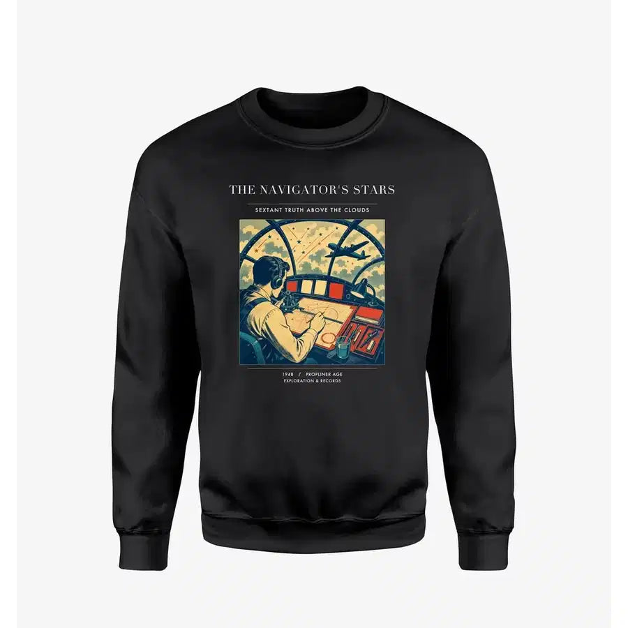 VINTAGE G4297 - The Navigator's Stars - Designed Sweatshirts design on black
