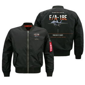 F-A-18E Super Hornet Block III From Deck To Target Bomber Jacket