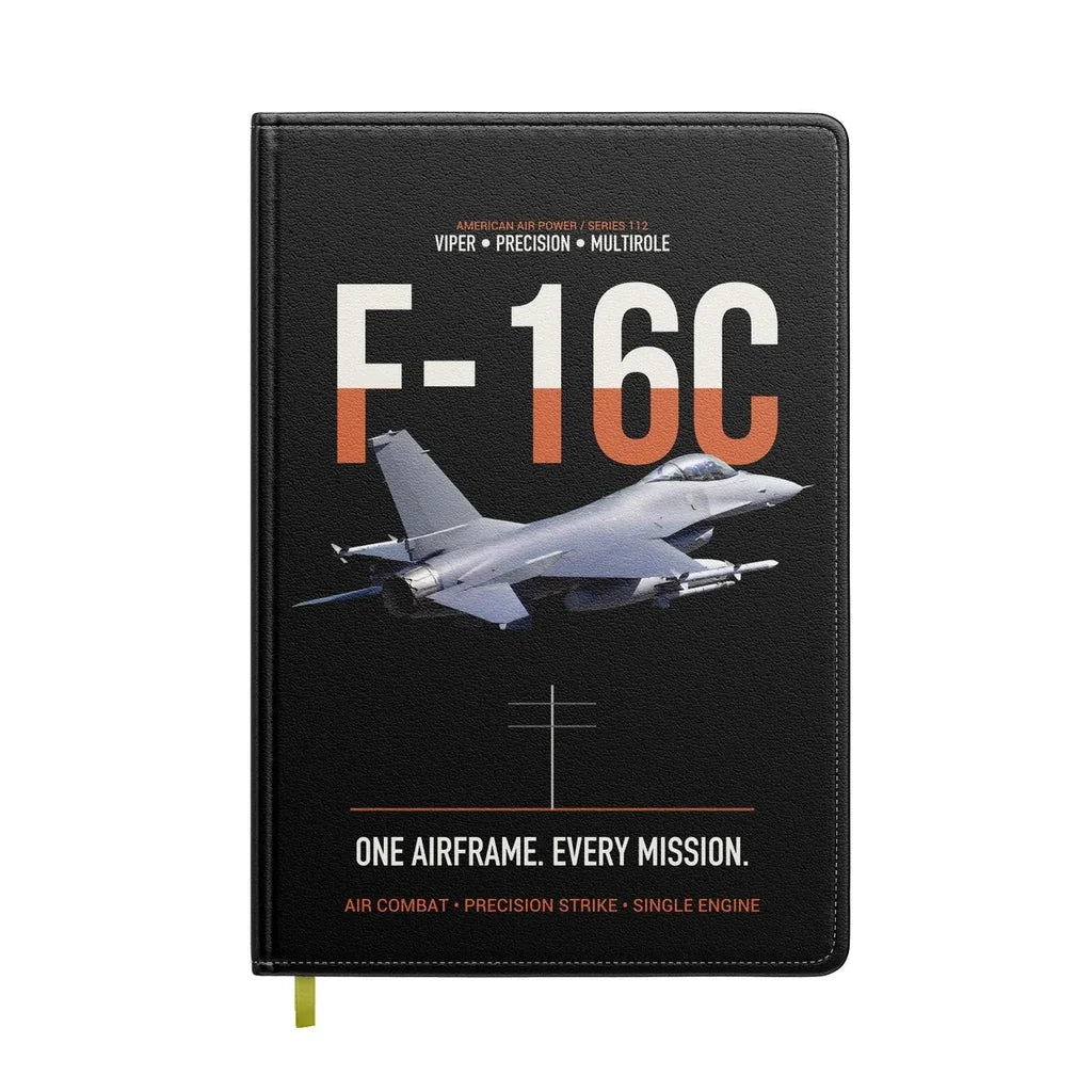 F-16C Fighting Falcon One Airframe Every Mission design on black notebook