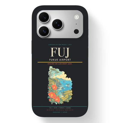 Fukue Airport (FUJ) design on black iPhone 17 Pro MagSafe case