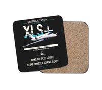 Thumbnail for Cessna Citation XLSPlus design on black 1 piece coaster