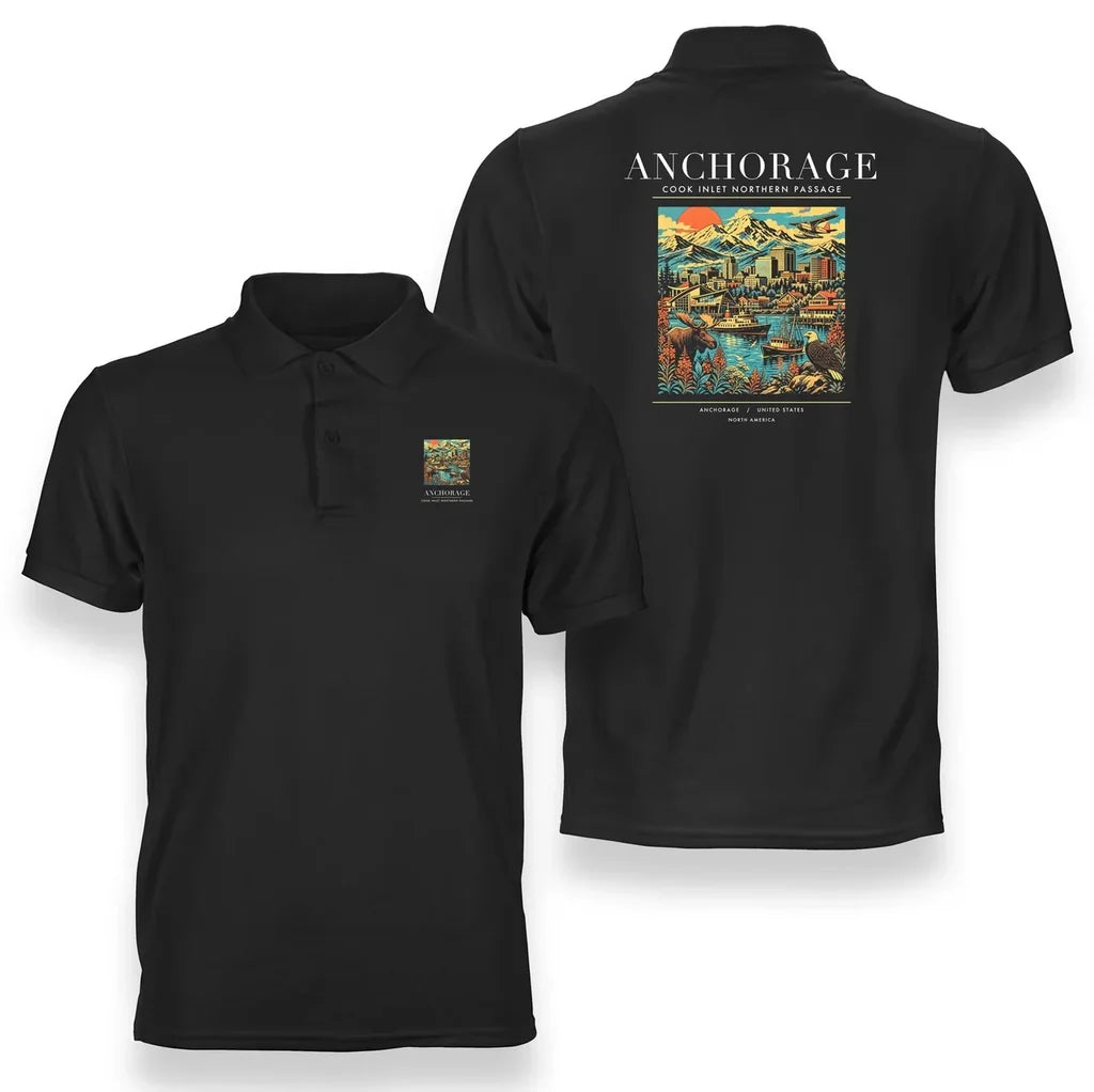 ANCHORAGE - Poster - Double-Side Polo - Black