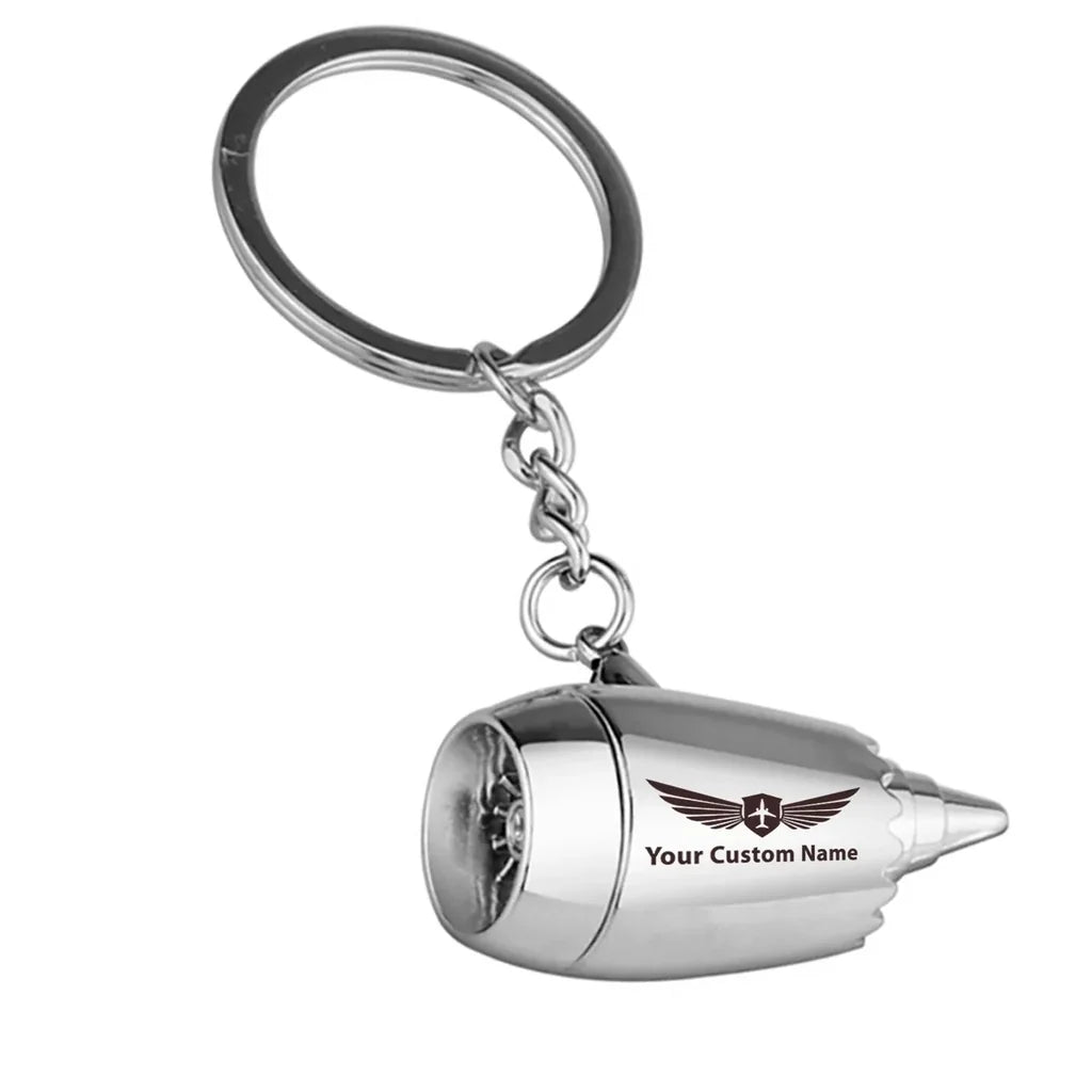 Customisable Name Jet Engine Turbine Key Chain