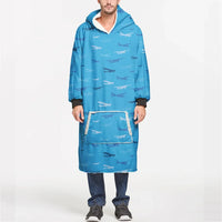 Thumbnail for Many Propellers aviation design on soft fleece blanket hoodie.