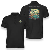 Thumbnail for VINTAGE G4118 - The Island Jetport - Double-Side Polo T-Shirt design on black