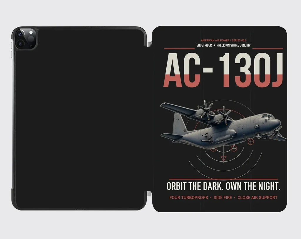 AC-130J Ghostrider design on black ipad tablet case