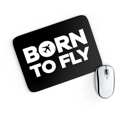 Born To Fly aviation design on neoprene with anti-slip base mouse pad.