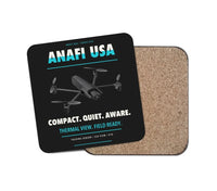 Thumbnail for Parrot ANAFI USA design on black 1 piece coaster