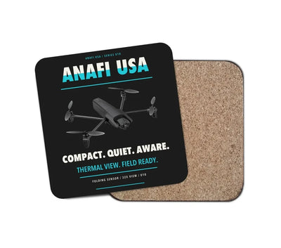 Parrot ANAFI USA design on black 1 piece coaster