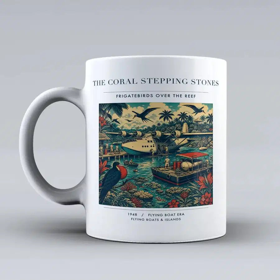VINTAGE G4060 - The Coral Stepping Stones - Ceramic Mug design on white