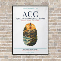 Thumbnail for Accra International Airport ACC vertical canvas print - framed - white background