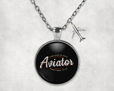 Aviator - Dont Make Me Walk aviation necklace, stainless steel body with engraved detail.