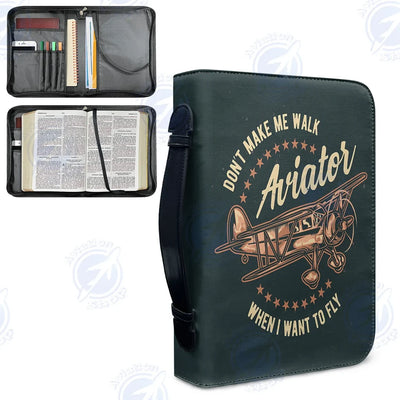 Don't Make me Walk When I want To Fly aviation design PU accessories bag, PU faux leather construction.