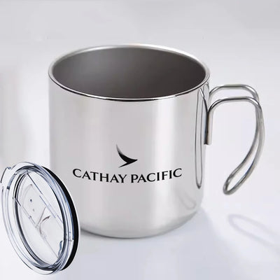 Cathay Pacific Airways Airlines aviation design on portable mug, vacuum-insulated double-wall.